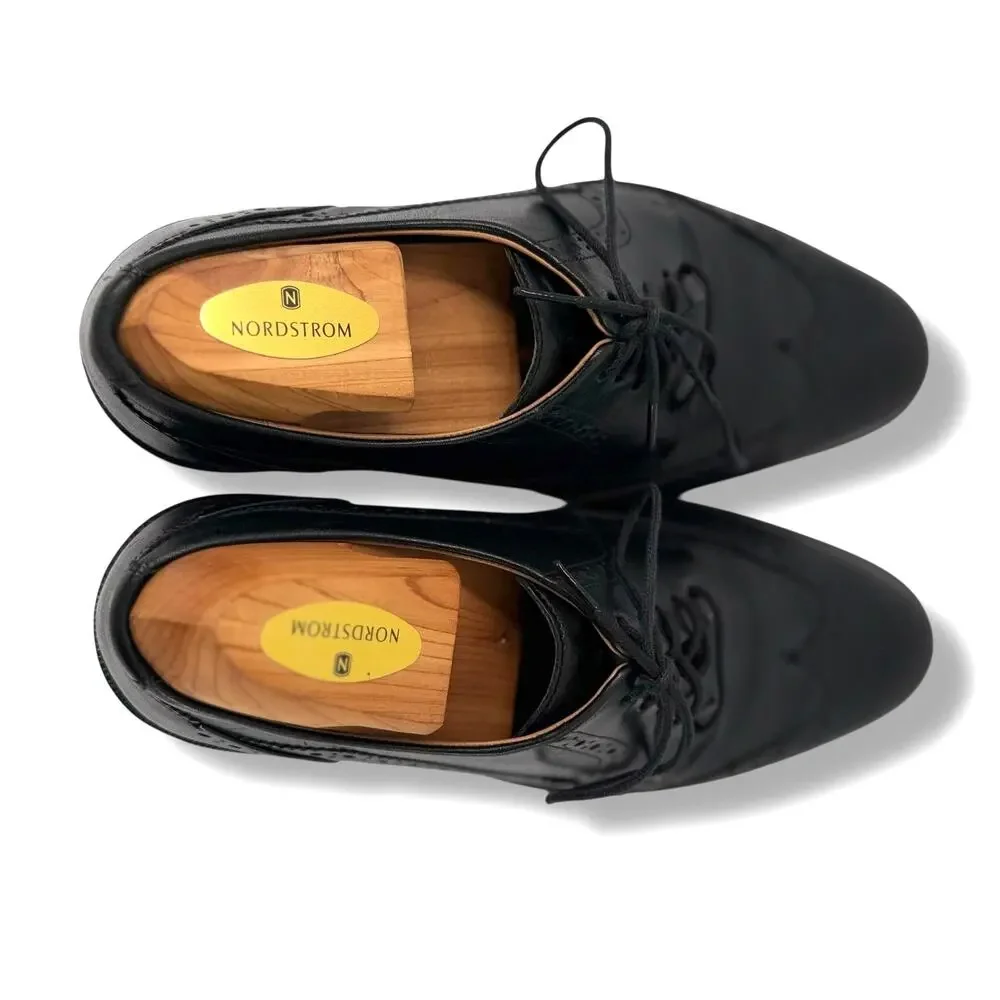 Cole Haan Grand OS Mens 8 Black Leather Wingtip Longwing Derby Dress Shoes